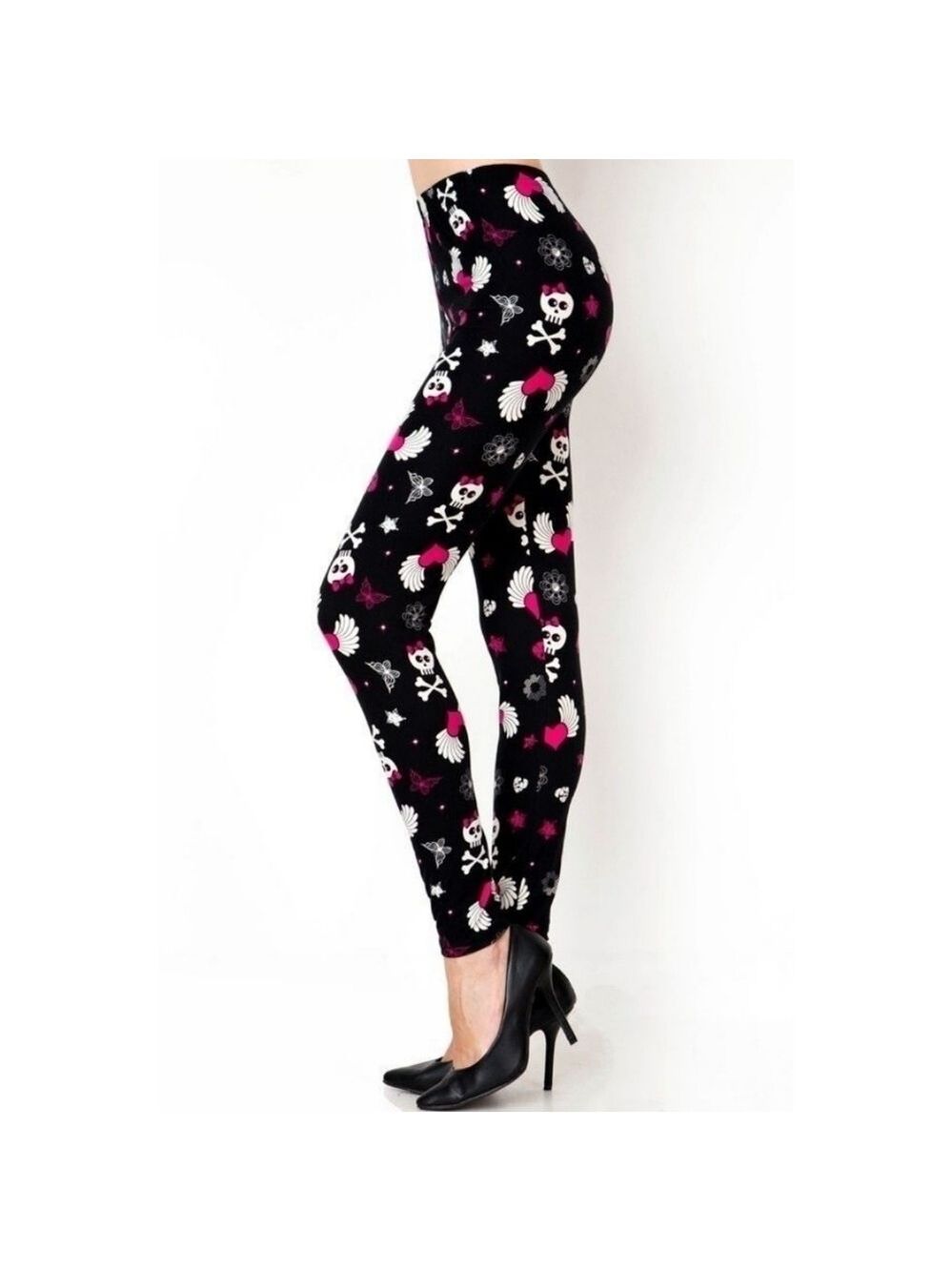 LEGGINGS DEPOT skull & cross bones full length Leggings Size 2-10 NWT